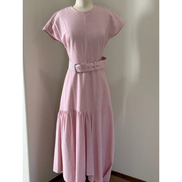 Rachel Comey Dresses & Skirts - Rachel Comey Women's 6 Steady Seersucker red Pink White Dress Resort Holiday